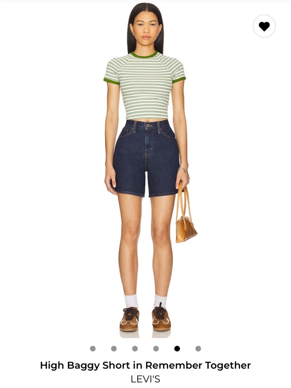 Levi's High Baggy Denim Shorts in Dark Blue